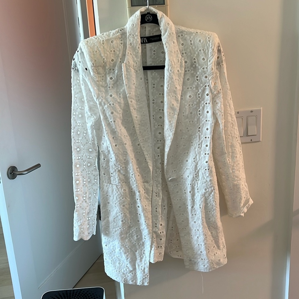 Zara Eyelet Blazer